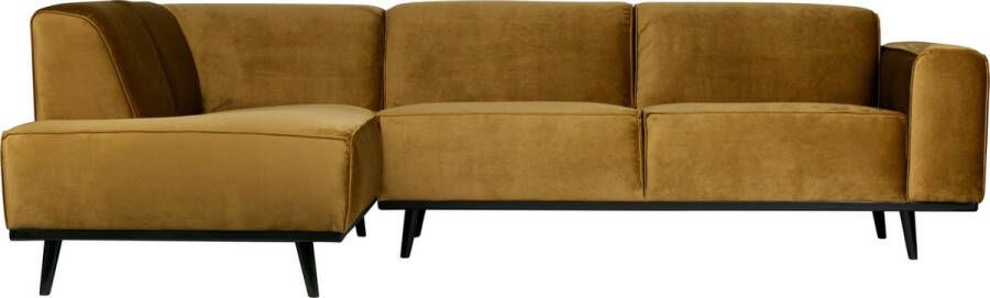 BePureHome | Statement Hoekbank Links Fluweel Honing Geel | Zitmeubels woonkamer | HoekbankModulaire banken