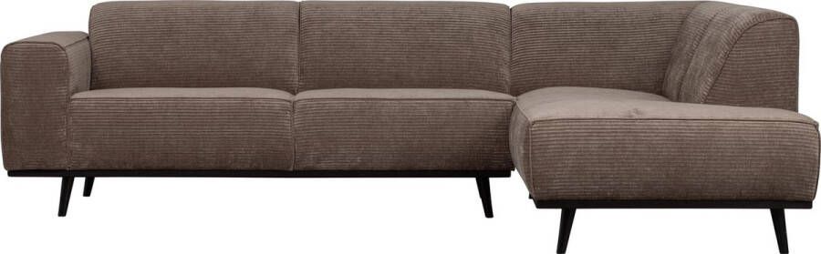 BePureHome | Statement Hoekbank Rechts Rib Taupe | Zitmeubels woonkamer | HoekbankModulaire banken