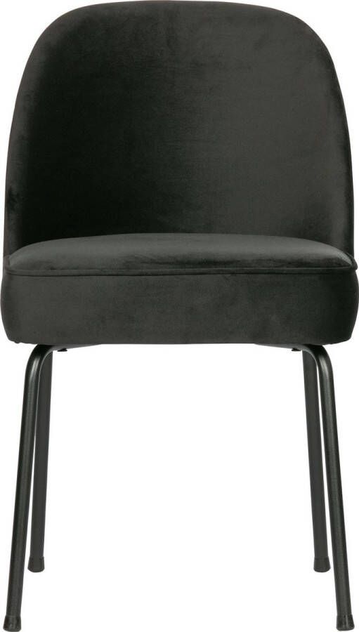 BePureHome Vogue Eetkamerstoel Fluweel Zwart Set van 2