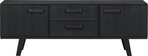 BePureHome Watch Tv Meubel Grenen Bezaagd Mat Zwart 55x150x44