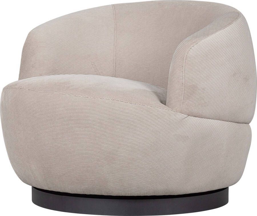 BePureHome Woolly Draaifauteuil Ribstof Natural 71x84x88