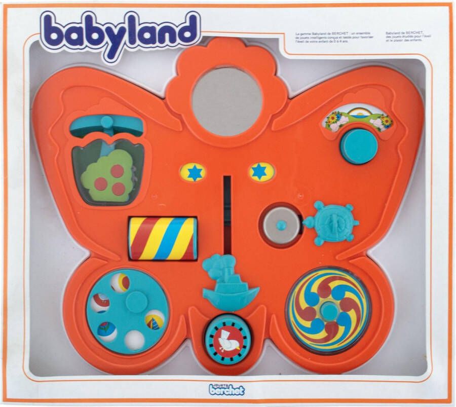 Berchet Educatief baby speelgoed Babyland vlinder met 12 leuke ontdekkingen voor de baby 40 x 35 x 4 cm