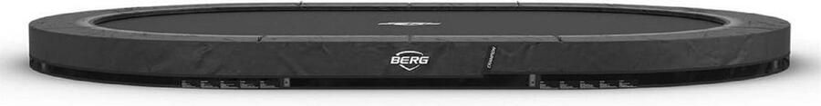 BERG Trampoline Grand Champion InGround 350 x 250 cm Ovaal Grijs Airflow Twinspring Voordeel Pakket Met Groene afdekhoes