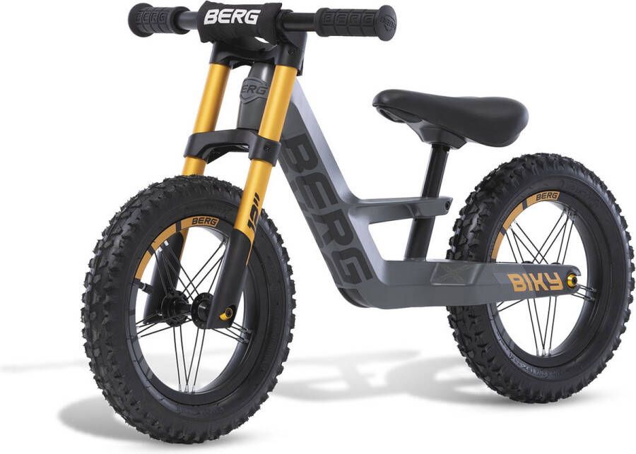 BERG Biky Cross Grey Loopfiets Lichtgewicht frame van magnesium Verstelbaar zadel 2 tot 5 jaar Grijs