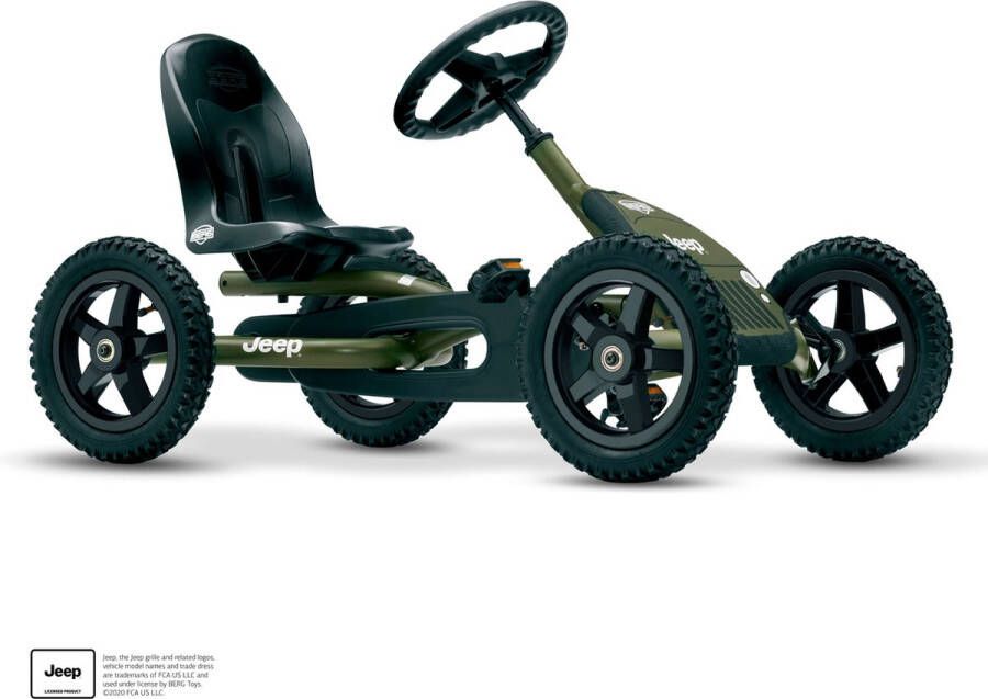 BERG Buddy Jeep Junior Skelter Officieel licentie 3 tot 8 jaar Verstelbaar Zadel Vrijloopautomaat Groen