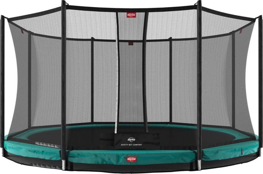 BERG Trampoline Champion met Veiligheidsnet Safetynet Deluxe InGround 380 cm Groen met Airflow Springmat