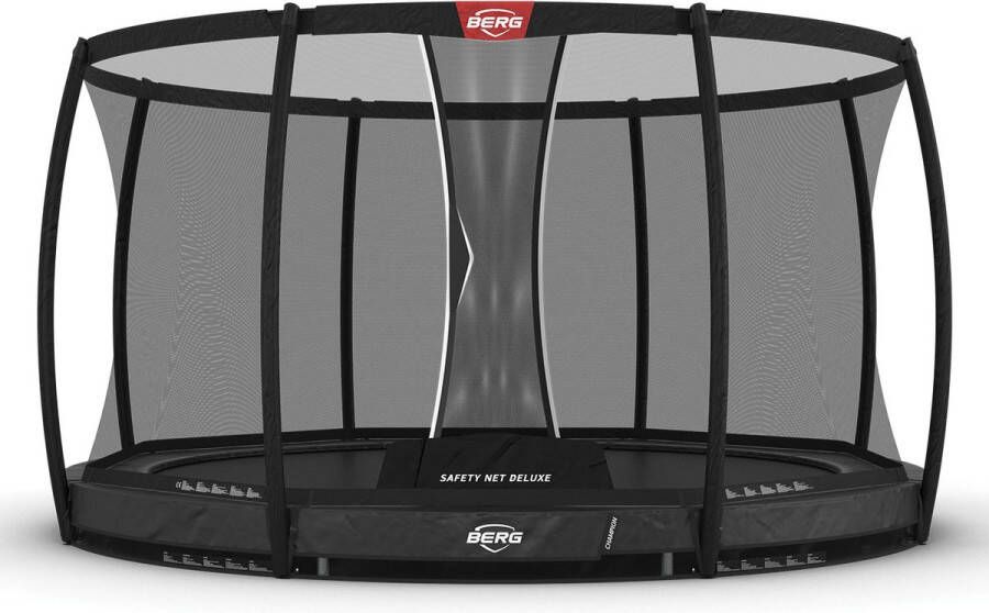 BERG Champion InGround Trampoline 380 cm Rond Met AirFlow Pro Twinspring Inclusief Veiligheidsnet Grijs