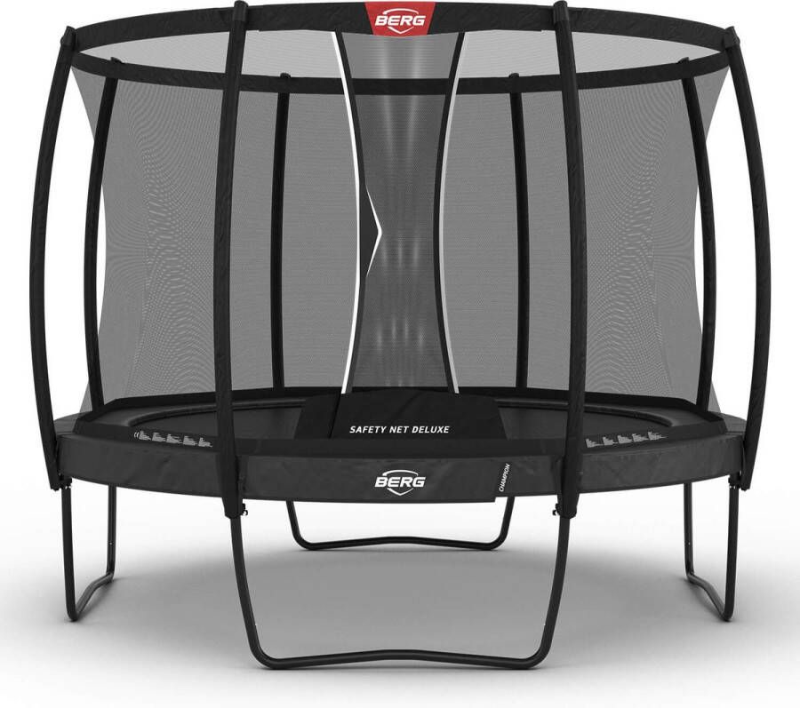 BERG Champion Regular Trampoline 330 cm Rond Airflow Pro Springdoek TwinSpring Grijs incl. Veiligheidsnet deluxe