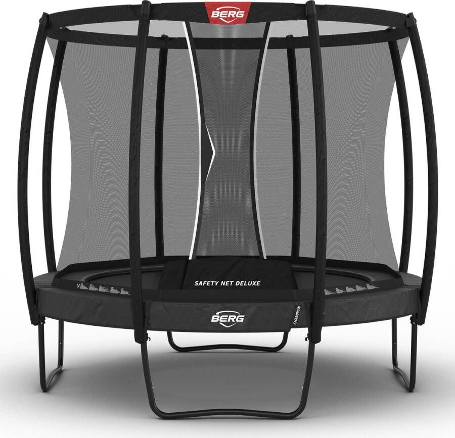 BERG Champion Regular Trampoline Rond Grijs 270 cm AirFlow TwinSpring incl. veiligheidsnet deluxe