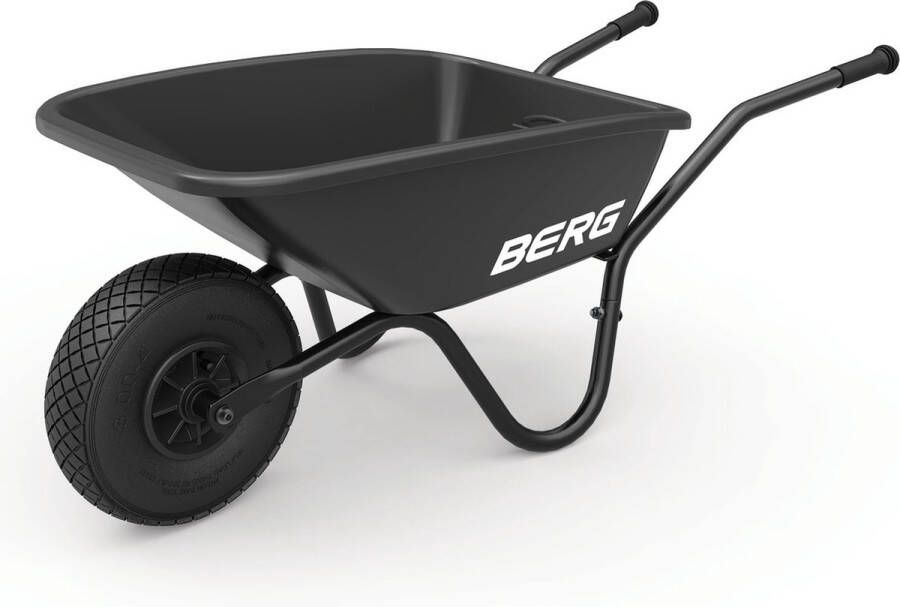 BERG Dempy Black Kinderkruiwagen Metaal Met kunststof bak 40 kg laadgewicht Luchtband Zwart