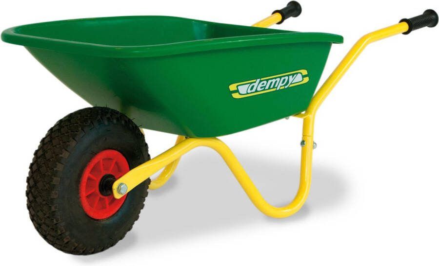 BERG Dempy Kinderkruiwagen Metaal Met kunststof bak 40 kg laadgewicht Luchtband Groen Geel