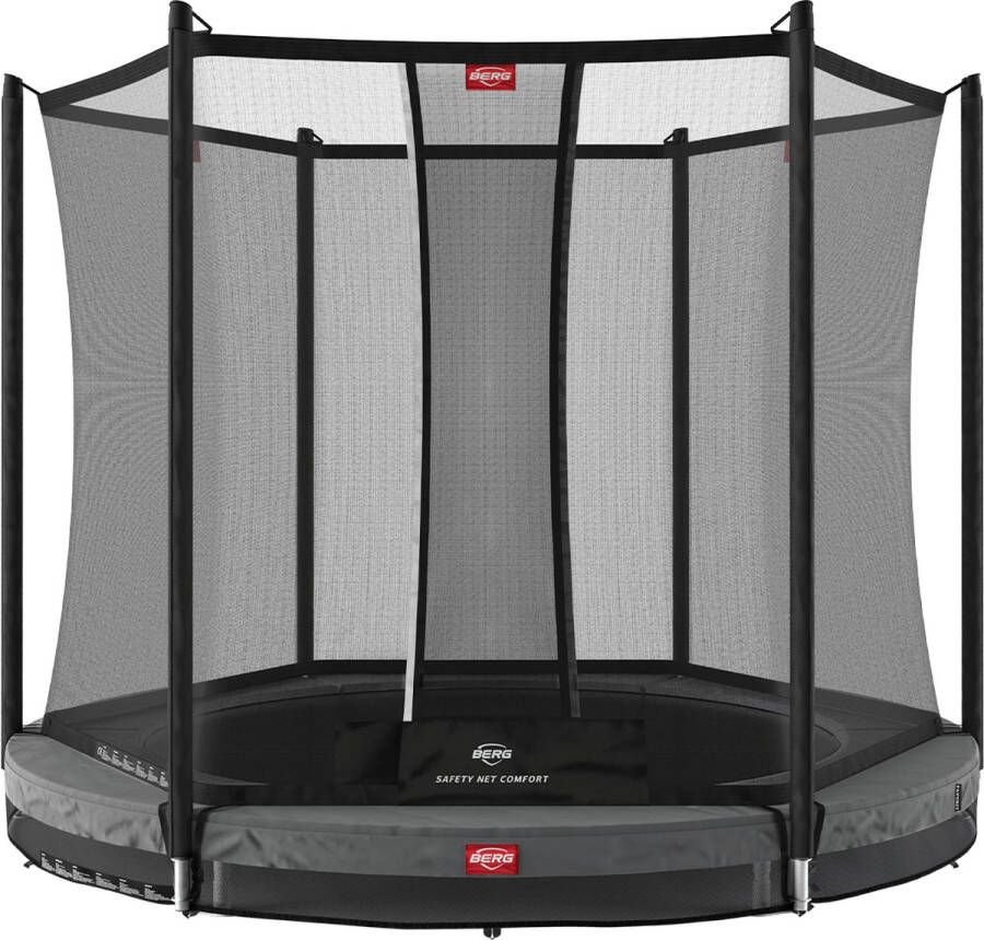 BERG Favorit InGround Trampoline 200 cm Rond Grijs Gold Solospring Inclusief Veiligheidsnet