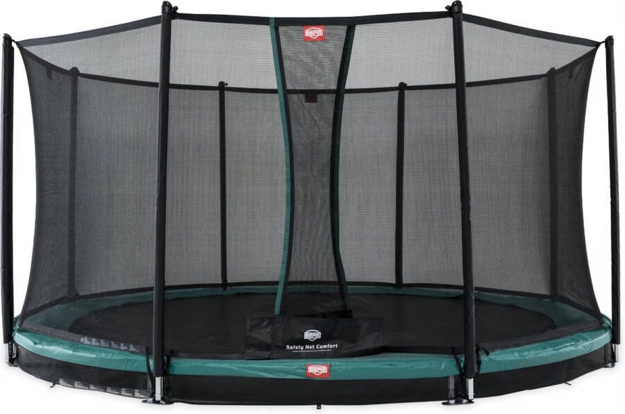 BERG Favorit InGround Trampoline 330 cm Rond Groen Gold Solospring Inclusief Veiligheidsnet