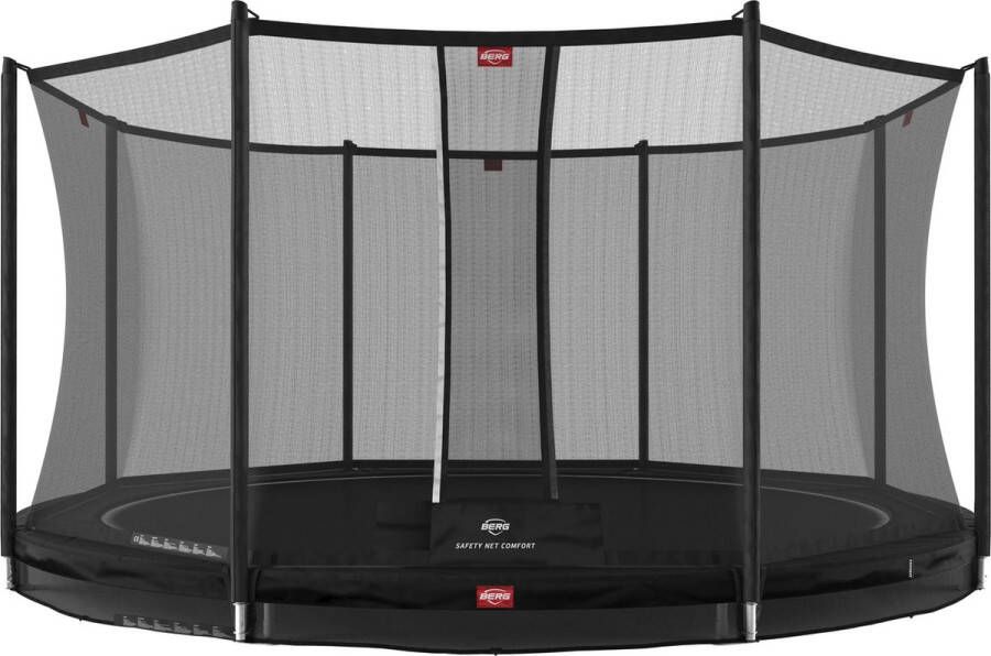 BERG Trampoline Favorit met Veiligheidsnet Safetynet Comfort InGround 380 cm Limited Black Edition Zwart