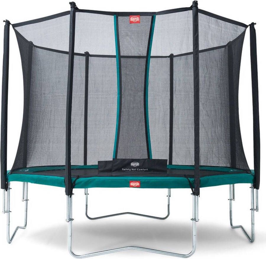 BERG Favorit Regular op poten Trampoline 430 cm Rond Groen Gold Solospring Inclusief Veiligheidsnet