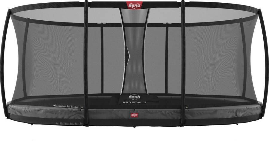 BERG Grand Champion InGround Trampoline 350 cm Ovaal Met AirFlow Twinspring Inclusief Veiligheidsnet Grijs