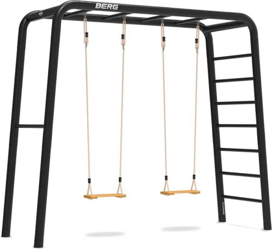 BERG PlayBase Medium TL 3-in-1 Speeltoestel Rekstok en Ladder Met 2x Houten Schommel