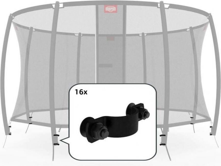 BERG Trampoline Veiligheidsnet Safety Net Deluxe Bevestigingsmiddelen voor 8 Palen