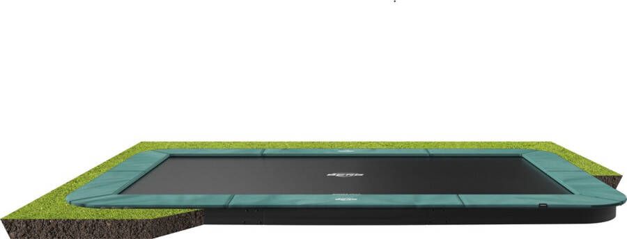 BERG Sport Flatground Champion Trampoline 410 cm Rechthoekig AirFlow Pro Springdoek TwinSpring Groen