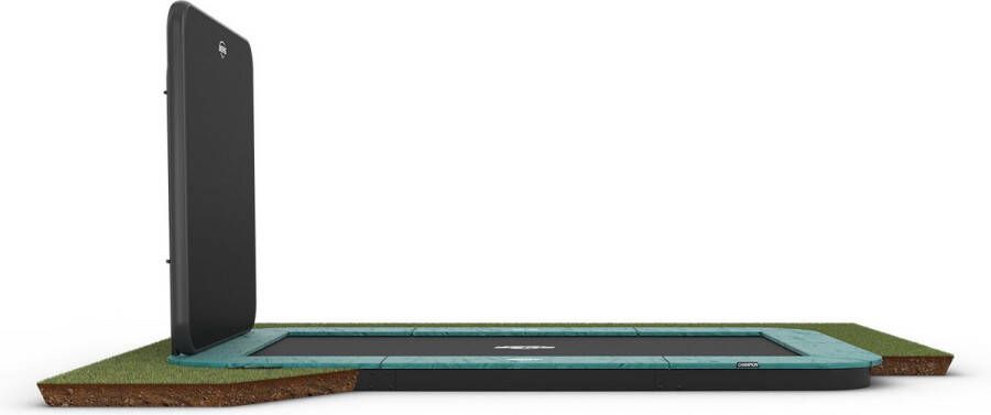 BERG Trampoline Ultim Champion FlatGround 410 x 250 cm met AeroWall Groen Airflow PRO Springmat Twinspring