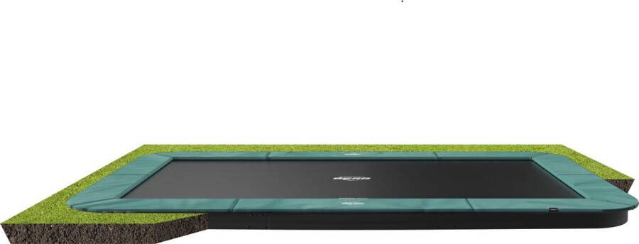 BERG Trampoline Ultim Champion FlatGround 410 x 250 cm Groen met Airflow PRO Springmat Twinspring