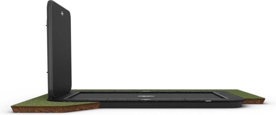 BERG Trampoline Ultim Champion FlatGround 410 x 250 cm Zwart met AeroWall Zwart Grijs