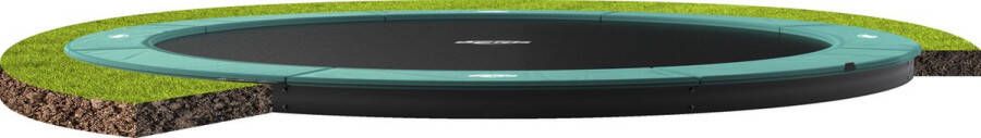 BERG Trampoline Champion FlatGround 380 cm Groen met Airflow PRO Springmat Twinspring