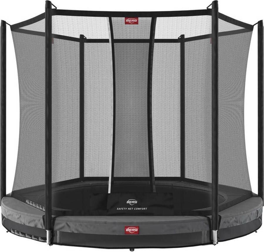 BERG Favorit InGround Trampoline 200 cm Rond Grijs Gold Solospring Inclusief Veiligheidsnet