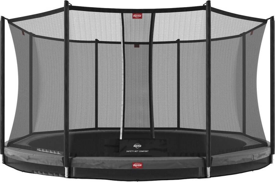 BERG Favorit InGround Trampoline 430 cm Rond Grijs Gold Solospring Inclusief Veiligheidsnet