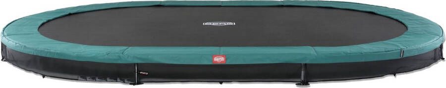BERG Trampoline Grand Favorit InGround 520 x 350 cm Groen Voordeel pakket Afdekhoes Grijs