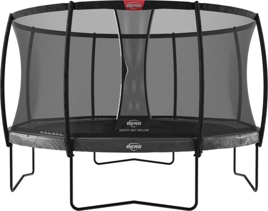 BERG Trampoline Elite met Veiligheidsnet Safetynet Deluxe 430 cm Grijs Airflow Twinspring