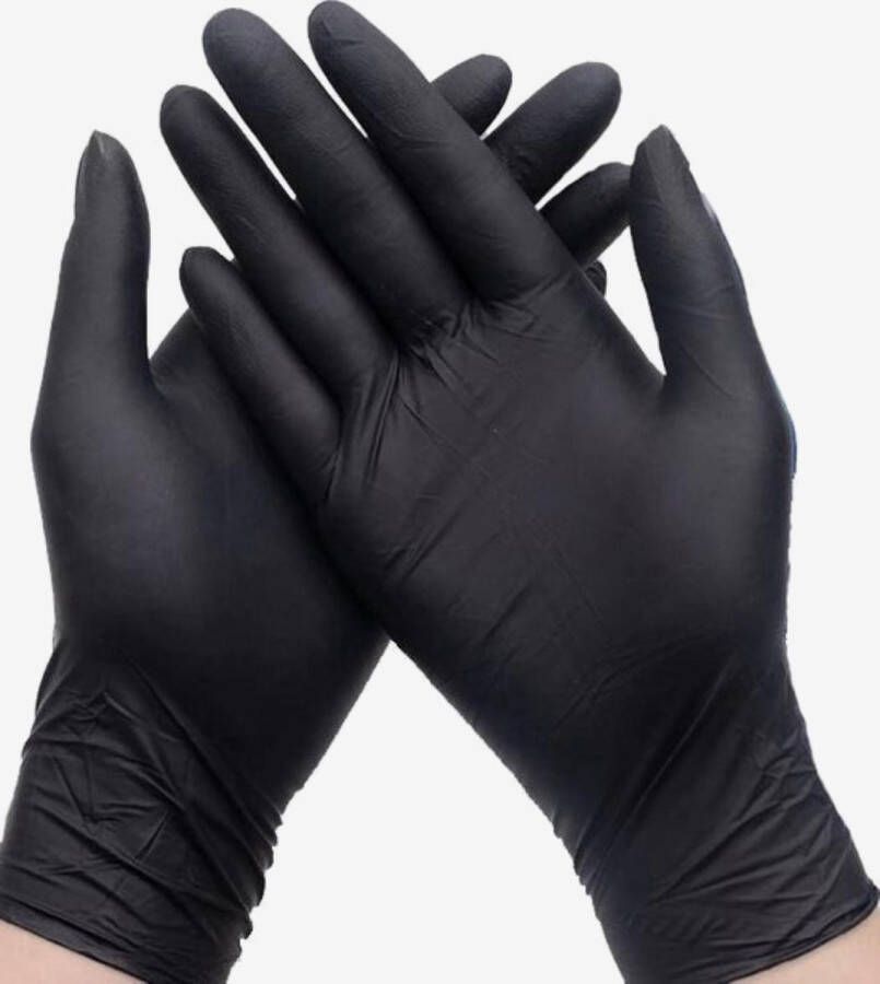 Bergamont Bergamot Wegwerphandschoenen Resin Nitrile Powder Free Zwart 10pcs