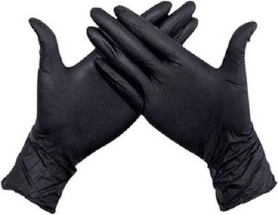 Bergamot Nitril wegwerp handschoenen maat XL kleur zwart 100 stuks merk X2235BK CAT III 0.05mil