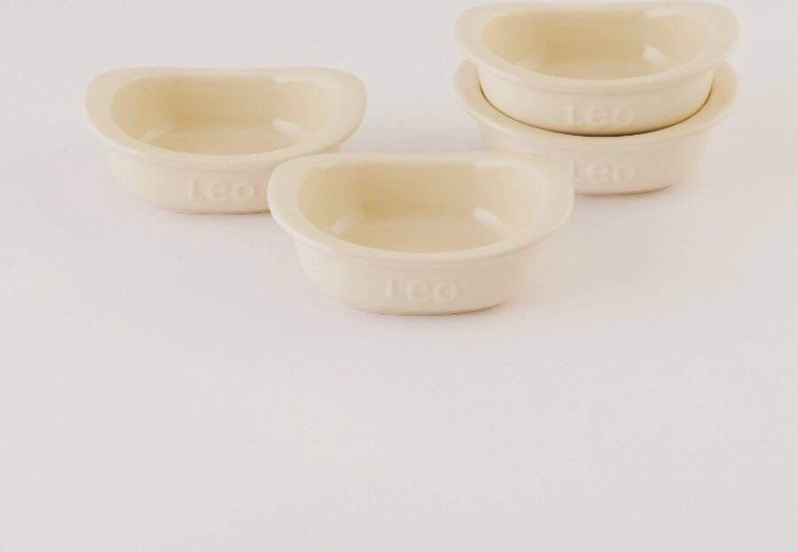 BergHOFF Balance Crème Brûlée Schaaltjes Set van 4 Stuks 0.2 L Vierkant Keramiek Leo Line