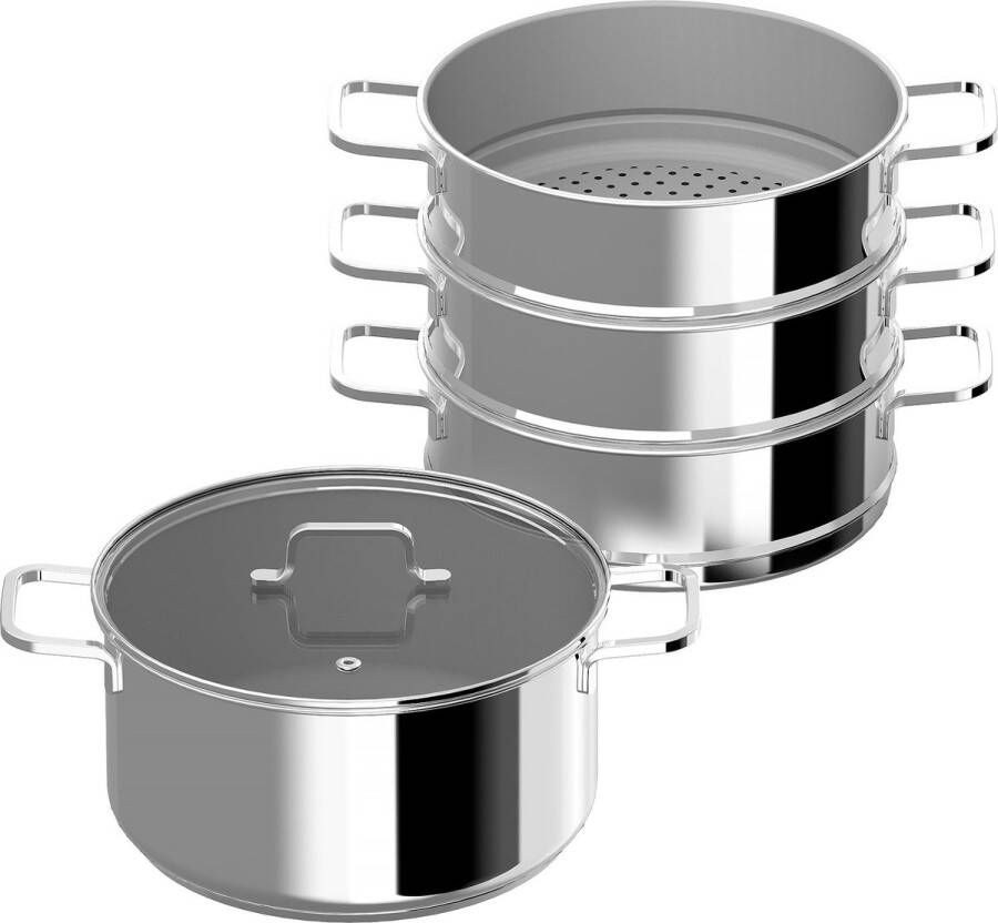 BergHOFF DiNA 5-delige steamer set Helix Metaal PFAS-vrij