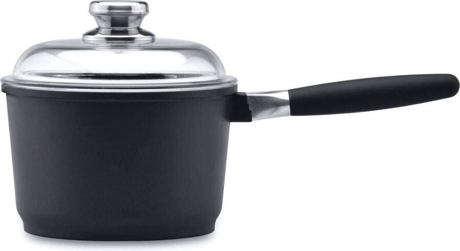 BergHOFF Essentials Steelpan Met Deksel Scala 20 Cm Zwart PFAS-vrij