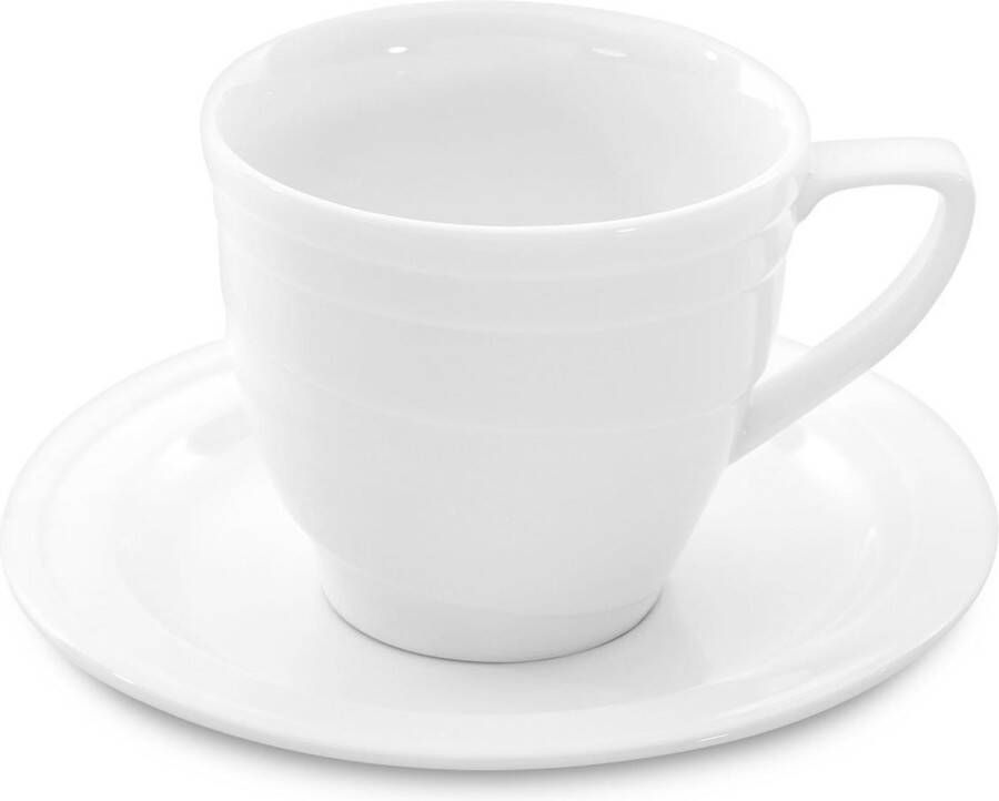BergHOFF Medium Koffiekopje & schoteltje Wit Porselein |Hotel Line