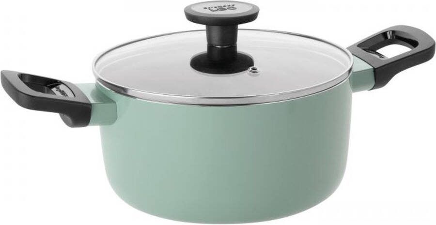 BergHOFF LEO Kookpot antikleef met deksel Sage Ø 20x10cm Groen PFAS-vrij