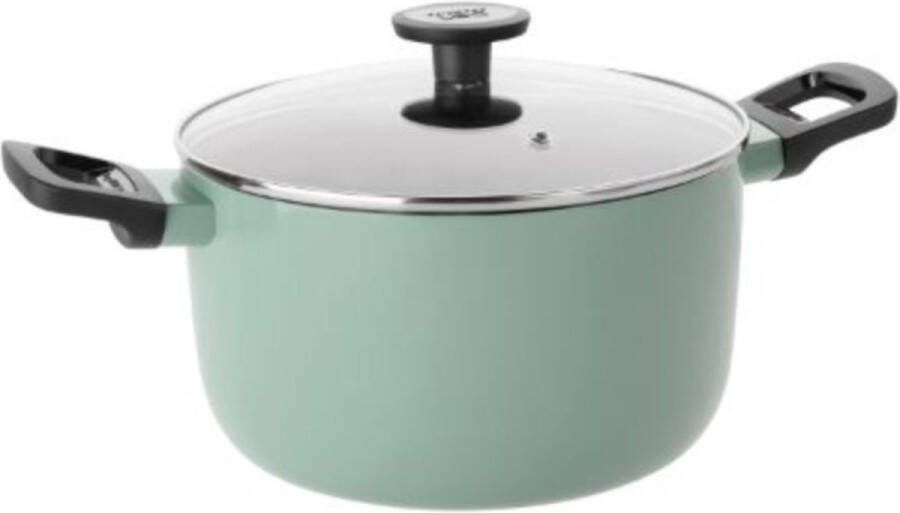 BergHOFF LEO Kookpot antikleef met deksel Sage Ø 24x14cm Groen PFAS-vrij