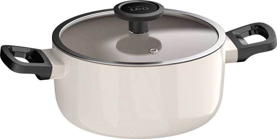 BergHOFF LEO Kookpot antikleef met deksel Glints Spirit Ø 20cm Wit PFAS-vrij