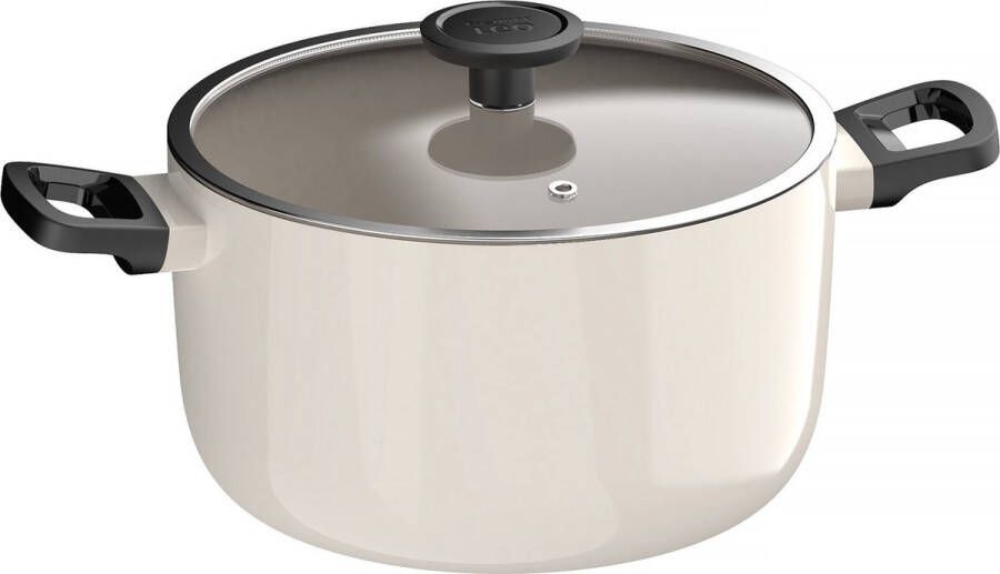 BergHOFF LEO Kookpot antikleef met deksel Glints Spirit Ø 24x14cm Wit PFAS-vrij