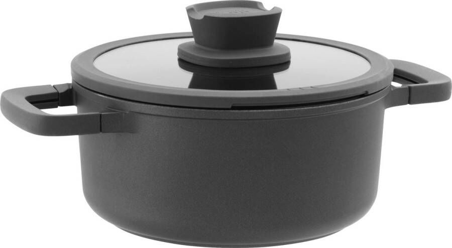 BergHOFF LEO Kookpot antikleef met deksel Stone+ Ø 20cm Grijs PFAS-vrij