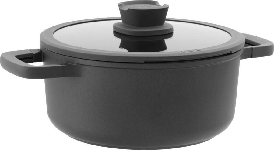 BergHOFF LEO Kookpot antikleef met deksel Stone+ Ø 24x11cm Grijs PFAS-vrij