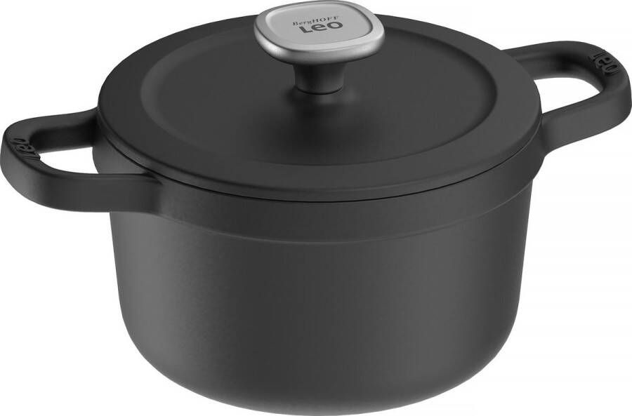 BergHOFF LEO Kookpot met deksel Graphite Cast iron Ø 20cm Zwart PFAS-vrij