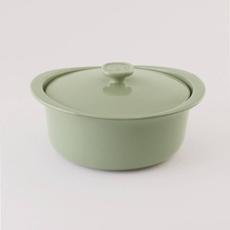 BergHOFF Balance Ovenschaal met Deksel 4.3 L 30.2 x 27.5 x 12.6 cm Sage Keramiek Leo Line