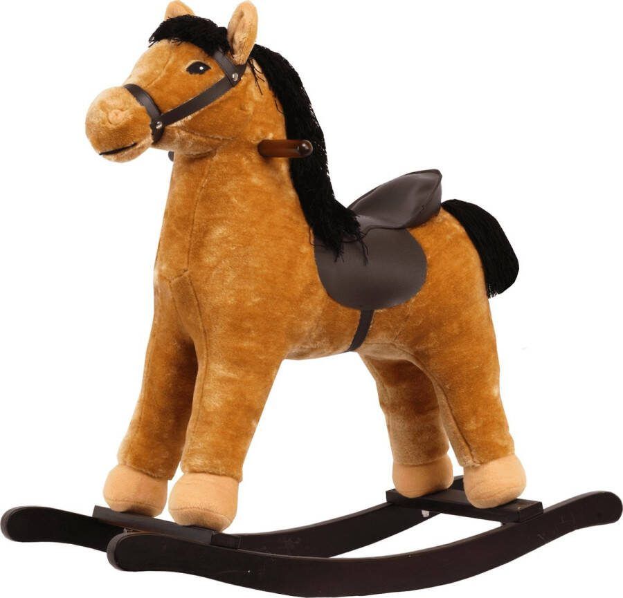 BergHOFF TOYS BergHOFF Hobbelpaard 3 tot 5 jaar Paardengeluiden Zithoogte 46cm Bruin