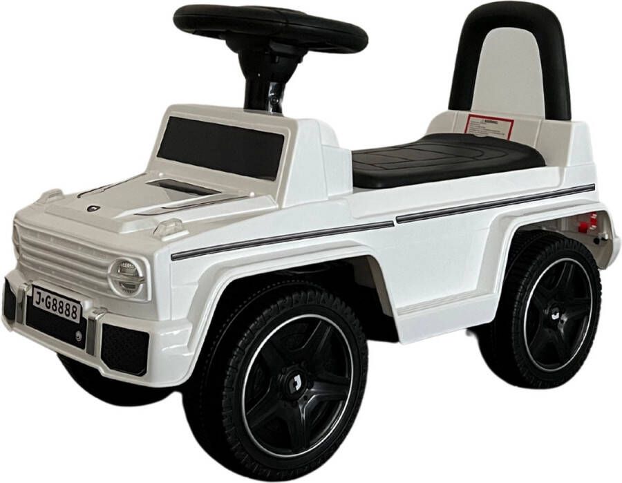 BergHOFF TOYS Jeep Loopauto 1 tot 3 jaar met MP3-speler Opbergbox Wit
