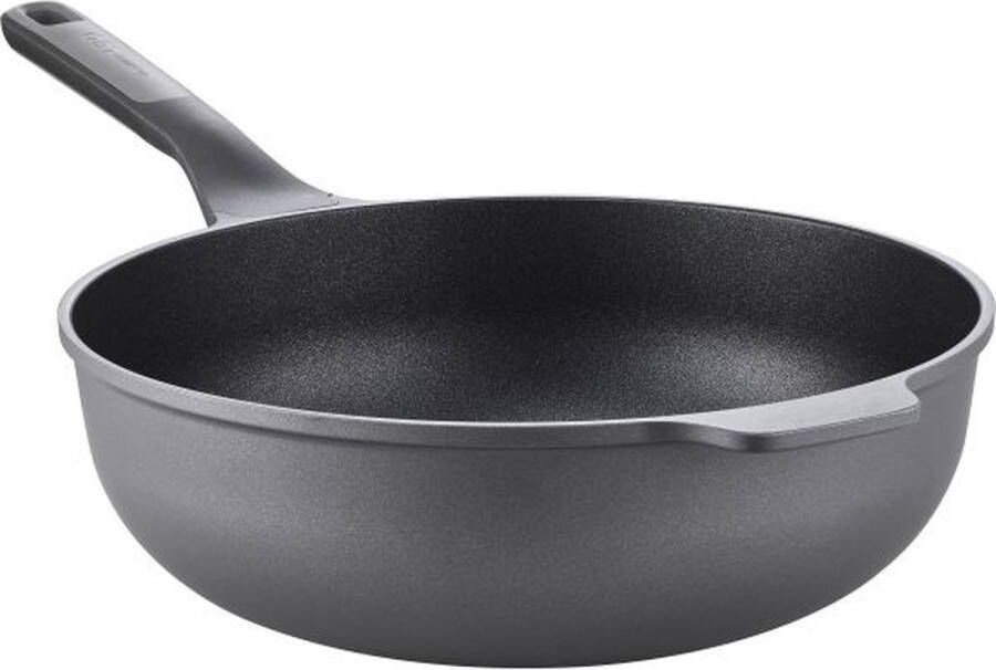 Berghoff Cast alu wok met lange greep 30cm Wokpan Zwart