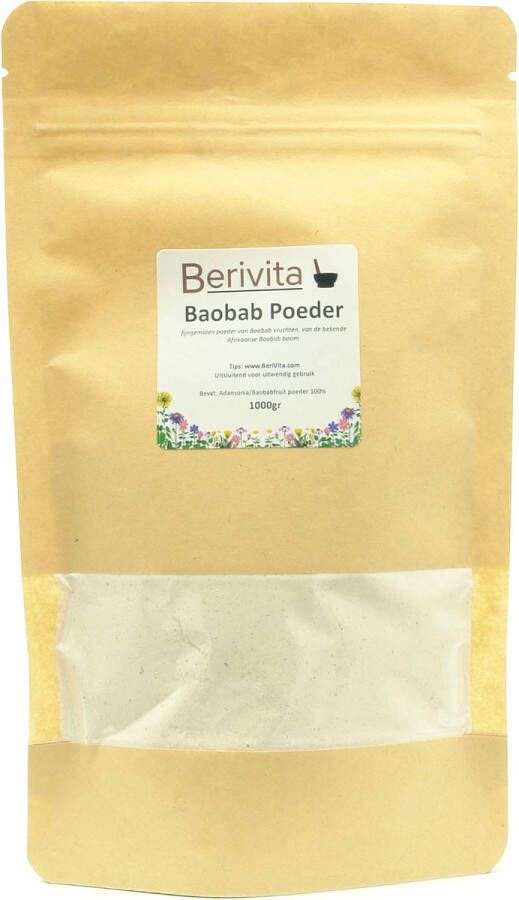 Berivita Baobab Poeder 1kg Voor Gezichtsmasker Lichaamspakking of Haarmasker 100% Puur