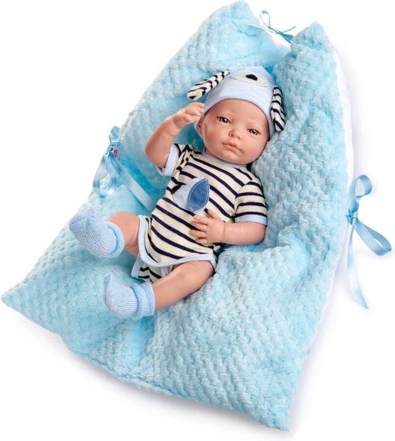 Berjuan babypop Newborn Special meisjes 45 cm blauw wit